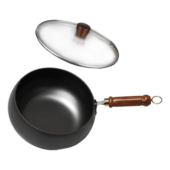 11 Pulgadas Wok Pan China Cooking Wok Tapa De Vidrio