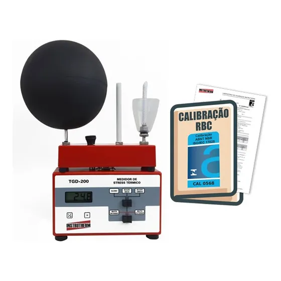Termômetro Globo Medidor Stress Térmico Tgd-200 + Certif Rbc