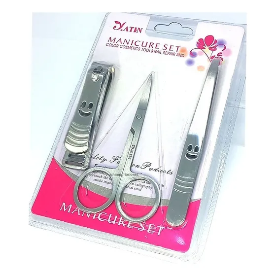 Set Manicura Acero Inoxidable 3 Piezas Mod 2