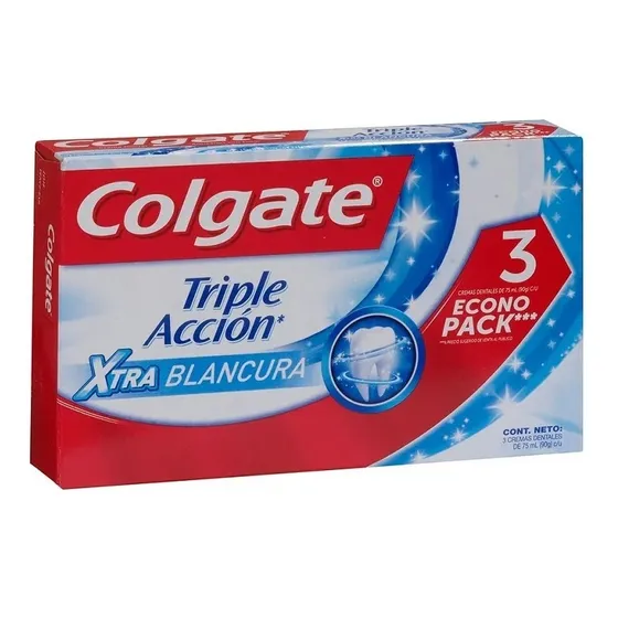 Pack Pasta Dental Colgate Triple Extra Blanco 3 Un 75 Ml