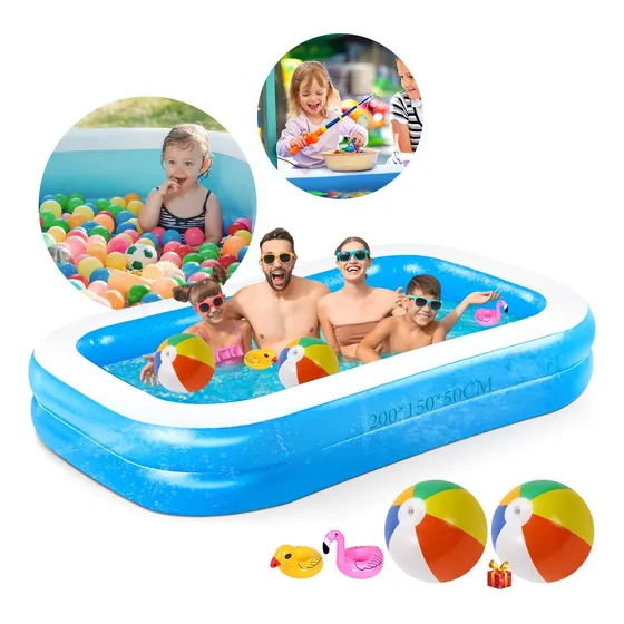 Alberca Inflable Grande Piscina Dos Nivele Rectangular 200cm