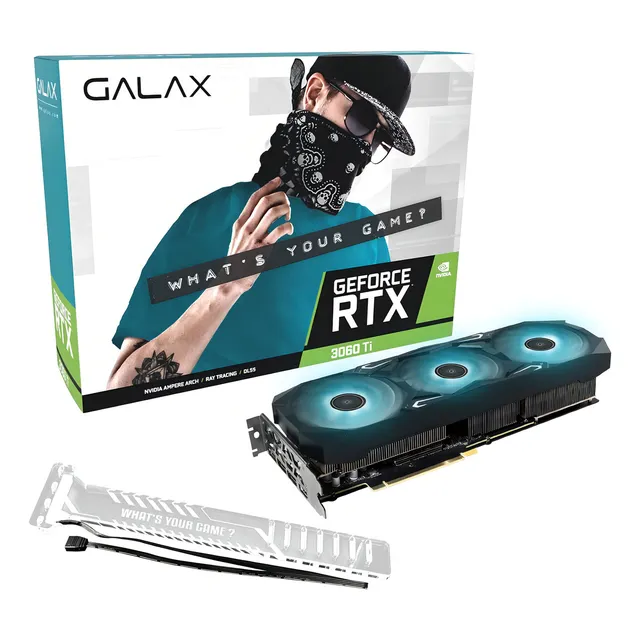 Placa De Video Galax Rtx 3060 Ti Gddr6x 8gb 256 36ism6md1gsp