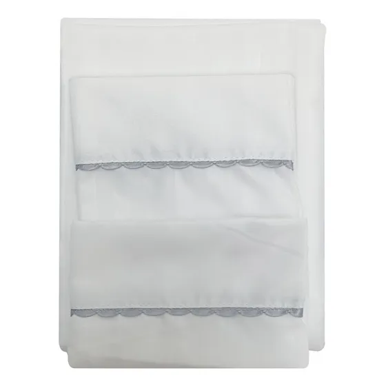 Sábana Ajustable Para Colchón Corral Color Blanco Diseño De La Tela Lisa