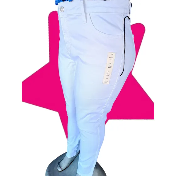 Jeans Blanco Para Dama Talla Plus Pantalon Super Stresh