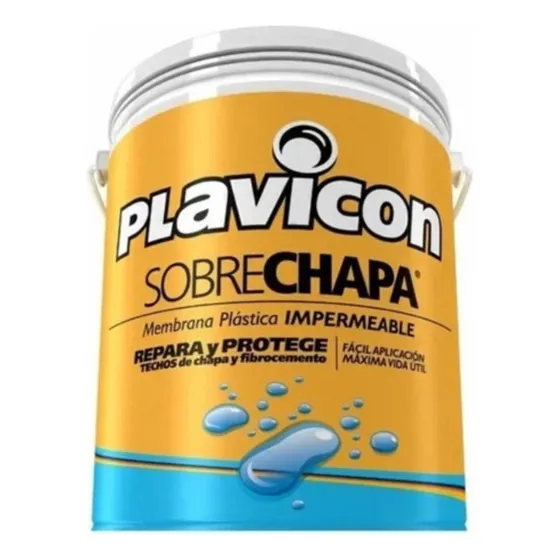 Membrana Plastica Sobrechapa 10kg Plavicon Impermeable Acabado Mate Color Blanco