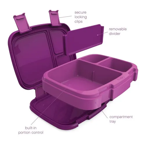Bentgo Fresh Lonchera Antiderrames 3 o 4 Compartimentos color violeta