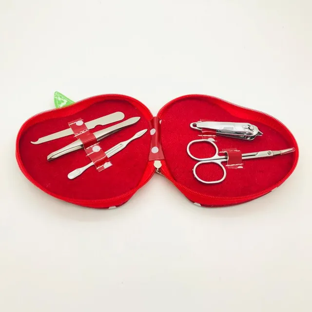 Set De 5 Piezas Manicure Pedicure Uñas Estuche Fresita