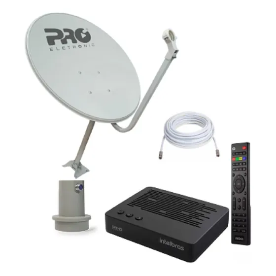 Kit Receptor Intelbras Rds 840+ Antena Ku Pro+ Lnbf Simples
