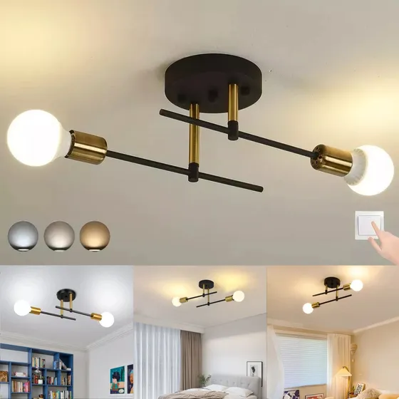 Lámpara De Techo Moderna Lámpara De Pared Decorativas Araña Moderna Lámpara De Techo Lámpara De Pared Para Baño Estructura Negro