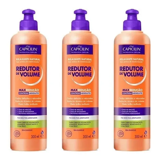 Kit C/3 Relaxante Natural Capicilin Redutor De Volume 300ml