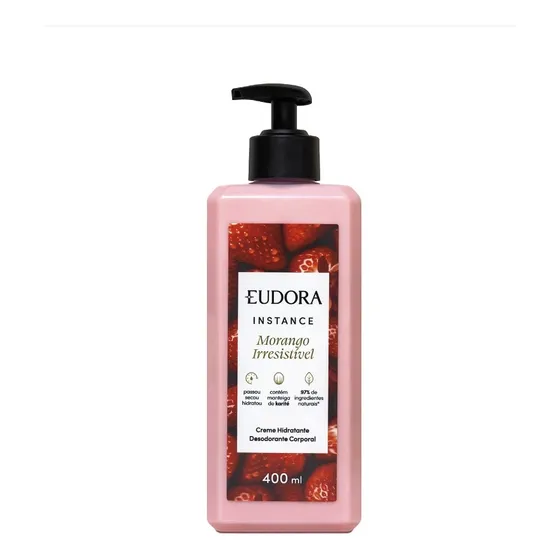 Crema Cuerpo Eudora Instance Morango Irresistible 400 Ml
