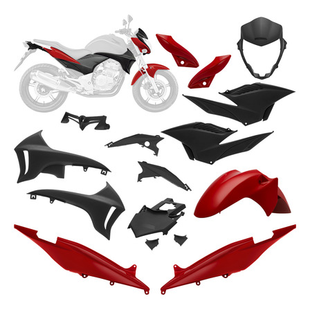 Kit Carenagem Completa Moto Honda Cb 300r 2010 2011 2012 Kit Carenagem Completa Moto Honda Cb 300r 2010 2011 2012