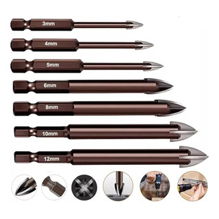 Kit 7 Brocas Videa For Taladrar Vidrio Porcelana Mármol Kit 7 Brocas Videa For Taladrar Vidrio Porcelana Mármol