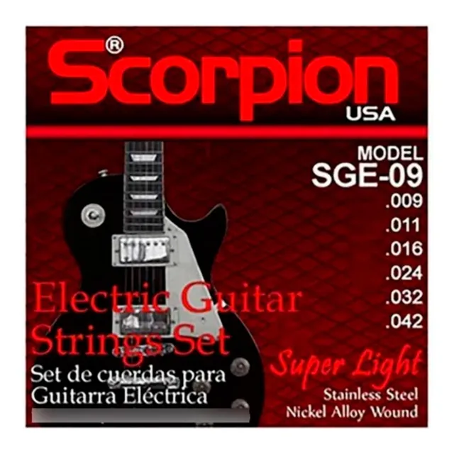 Cuerdas Guitarra Eléctrica Scorpion Sge-09 .009