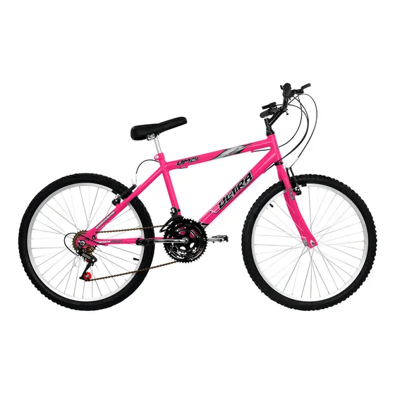Bicicleta Masculina Ultra Bike Aro 24 Freio V-break Cor Rosa