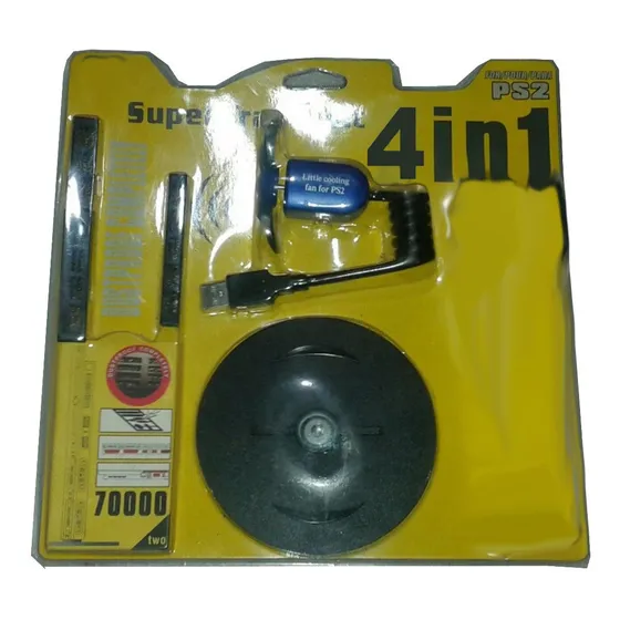 Kit Ps2 Accesorios 4 In 1 Para Playstation 2 Base Cooler-mg-