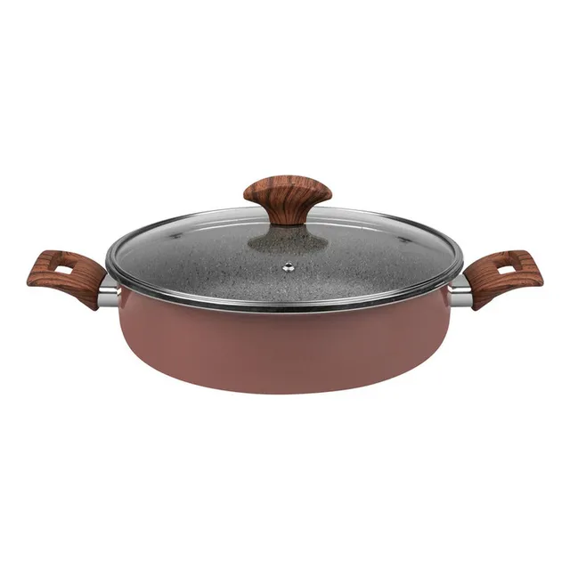 Cacerola De Vitroacero® Vasconia Prime De 24 Cm Rosa