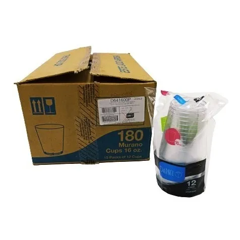 Caja 180 Vasos Murano 16oz Cristal Darnel 5342 44.66 Xavi