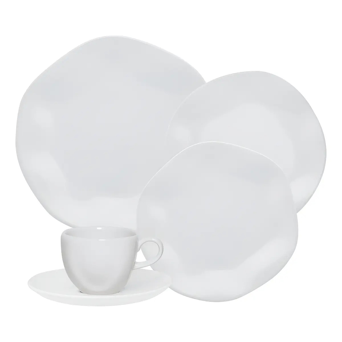 Jogo De Jantar Branco Ryo White 20 Peças Oxford Porcelanas
