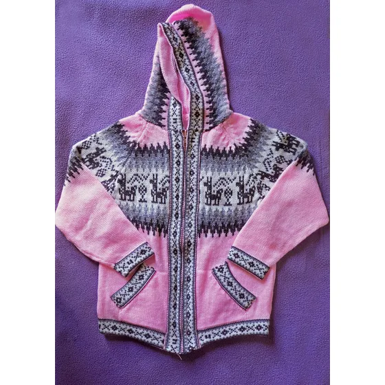 Campera De Alpaca Con Capucha Para Niños, Térmica