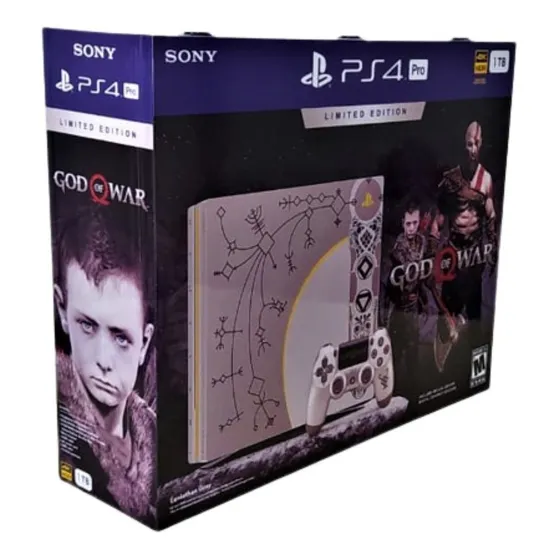 Caixa De Madeira Mdf Ps4 Pro 1t God Of War Edição Limitada 