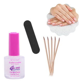 Kit Manicure Endurecedor De Uñas Lima Palillo Naranja Kit Manicure Endurecedor De Uñas Lima Palillo Naranja