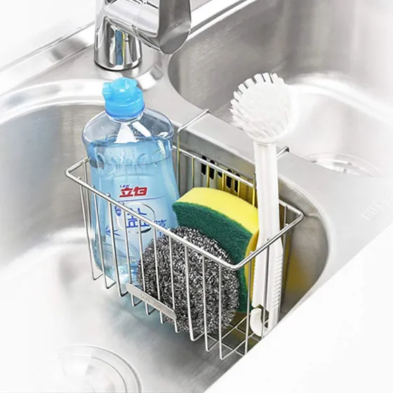Esponja Cocina Acero Inoxidable 304 Doble Cuenco Cesta