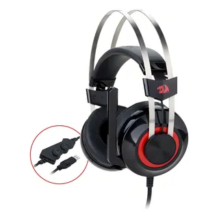 Fone De Ouvido Over-ear Gamer Redragon Talos H601 Preto E Vermelho Com Luz Led Fone De Ouvido Over-ear Gamer Redragon Talos H601 Preto E Vermelho Com Luz Led