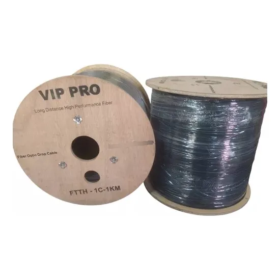 Bobina Cable Vip Pro Fibra Tipo Drop 1 Hilo 1000 Mts 1km