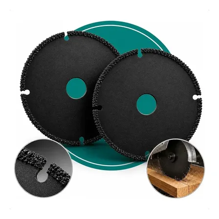 02 Disco De Tungstenio Para Corte Madeira Esmerilhadeira Serra 110x20mm Homeroarte