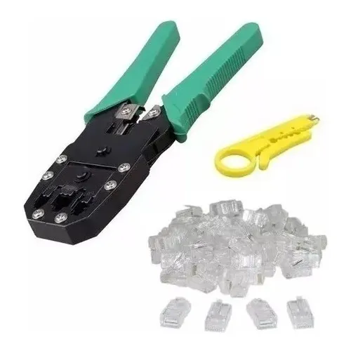 Pinza Crimpeadora Rj45 Rj11/9 De Red Y Telefono + 10 Fichas