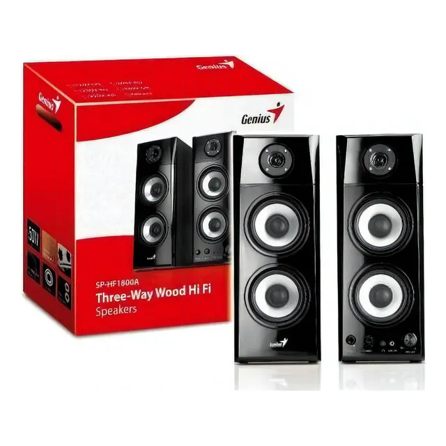 Parlantes Genius 2.0 50w Sp-hf1800a Ii Negros Color Negro