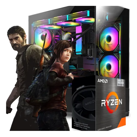 Pc Gamer Ryzen 5 5600g - 16gb De Ram - Disco Solido De 480gb - Gabinete Kit - Compufan