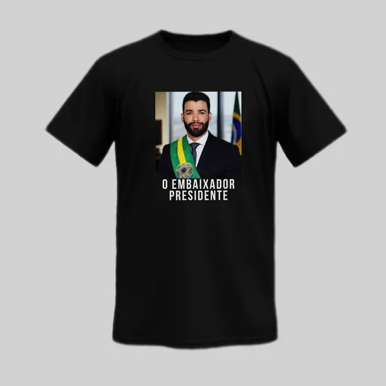 Camiseta Básica Gustavo Lima Presidente Algodão Unissex