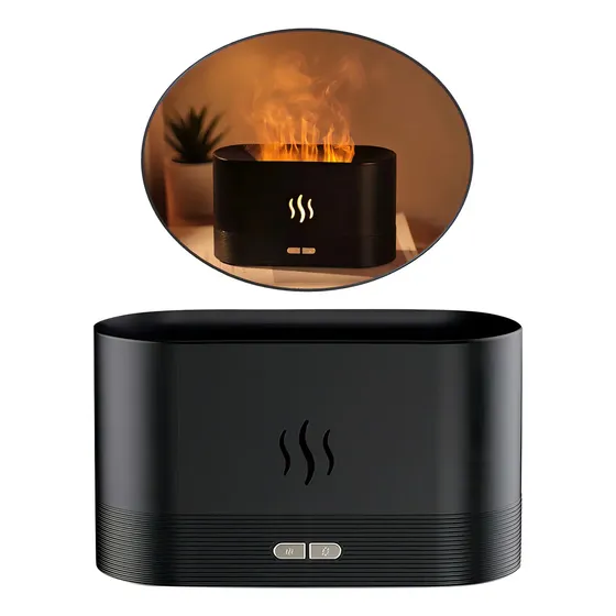 Humidificador de Aromaterapia Flame con Efecto Llama y Apagado Automático Negro | Cuotas sin interés