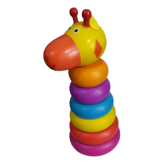 Juguete Bebé Torre Aros Colores Didáctico Patos 18cm Madera