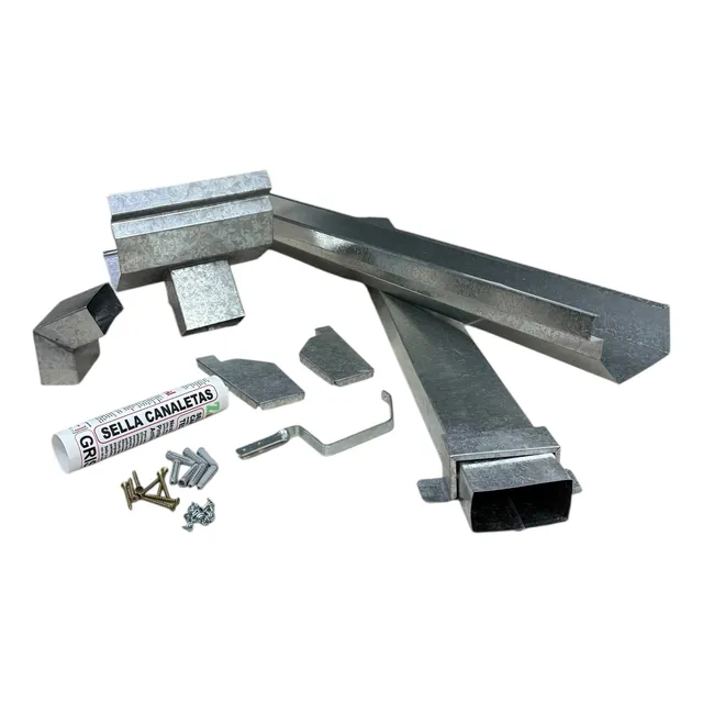 Zingueria Canaleta 5 Mts Galvanizada Tiras 1 Mt