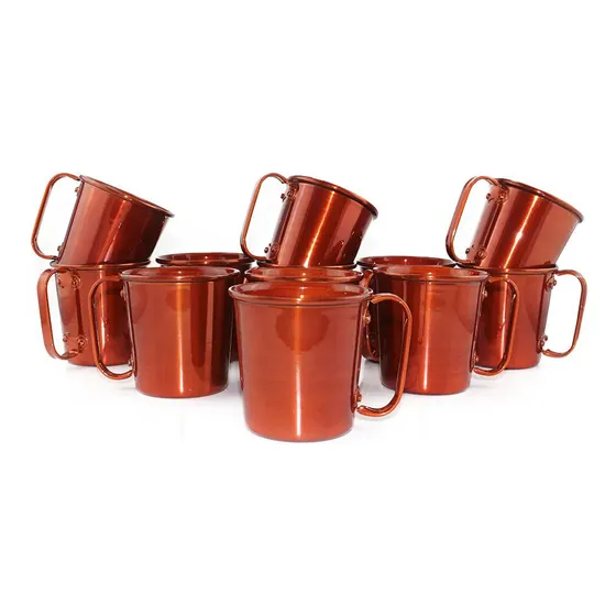 Kit  12 Canecas Moscow Mule Atacado Aluminio Cor Cobre 350ml