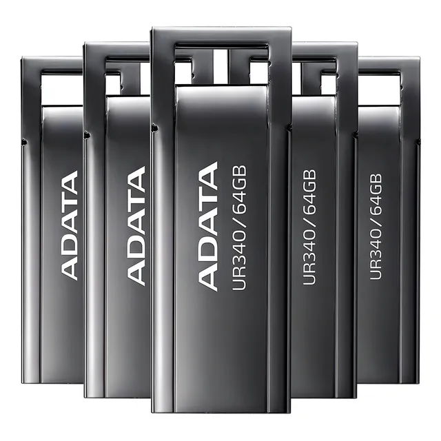 Kit 5 Memoria Usb 64gb Adata 3.0 Aroy-ur340-64gbk Color Gris Oscuro