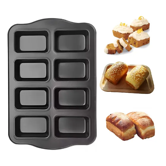 Molde Para Mini Panes O Mini Budín En Acero 8 Unidades