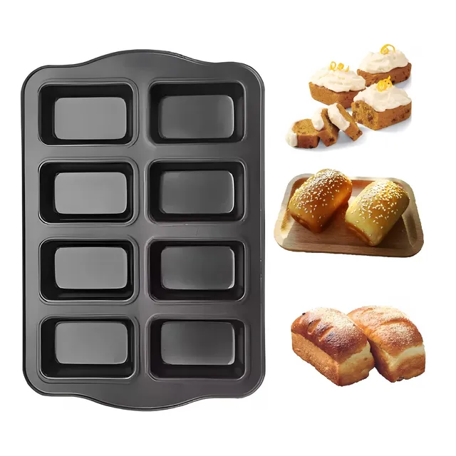 Molde Para Mini Panes O Mini Budín En Acero 8 Unidades