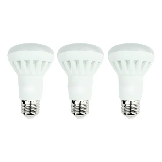 Kit 3 Lâmpadas De Led Tipo R63 7w E27 Bivolt Luz Branco Frio