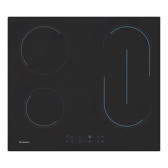 Anafe Vitroceramico Candy Ch64bvt Zona Flexible + 2 Bocas Color Negro