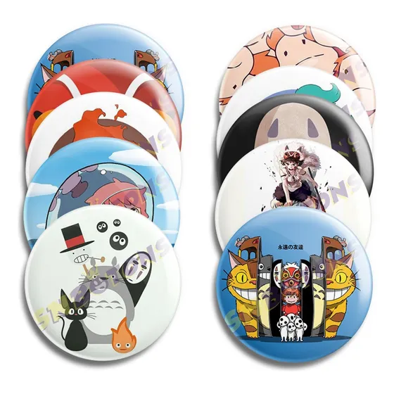 10 Botton Botons Studio Ghibli ( Bottons Animes ) Pin Broche