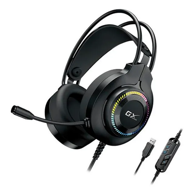 Audifono C/microf. Genius Gx Hs-gx580u 50mm Rgb Color Negro Negro