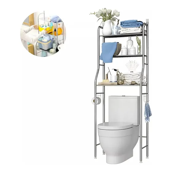 Organizador Sobre El Inodoro De 3 Niveles Acero Inoxidable