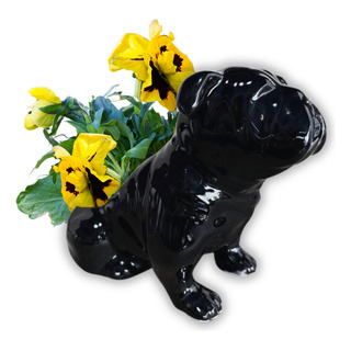 Maceta De Cerámica Esmaltada Perro Perrito Minimalista Chico Maceta De Cerámica Esmaltada Perro Perrito Minimalista Chico