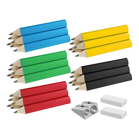 Set Escolar Triangular Con 30 Lápices Gruesos, Sacapuntas Y 