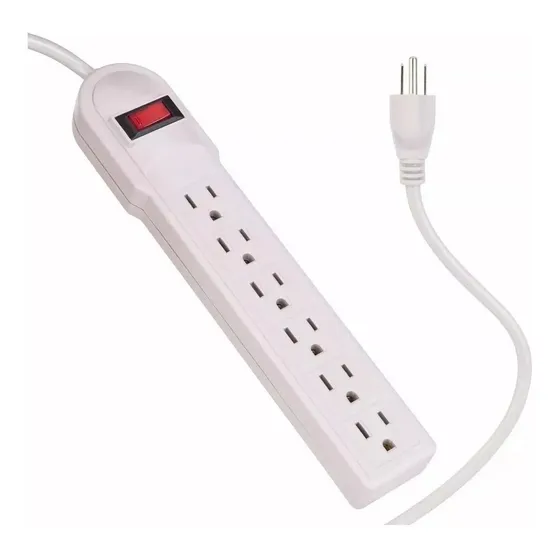 Extensión Toma Corriente X6 Puerto Polo Tierra 3 Metros 125v