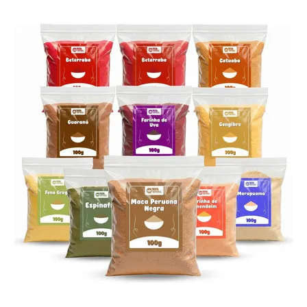 Kit Beterraba, Maca Peruana Negra, Guaraná, Feno Grego
